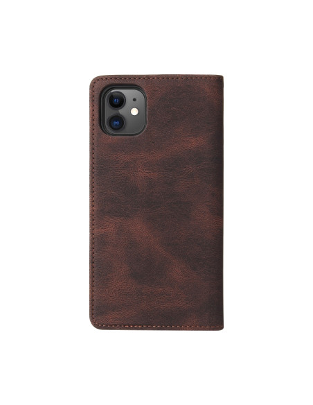 Cover iPhone 11 Pelle PU Marrone Libro | Melacompro