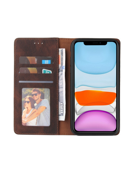 Cover iPhone 11 Pelle PU Marrone Libro | Melacompro
