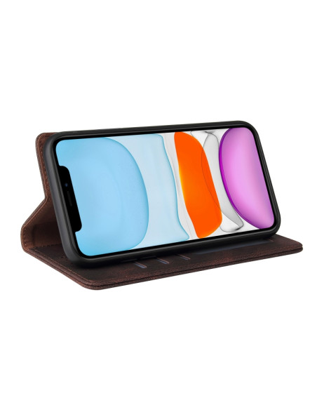 Cover iPhone 11 Pelle PU Marrone Libro | Melacompro