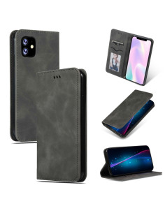 Cover iPhone 11 PU Leather Flip Magnetica Rosso Dark Grigio