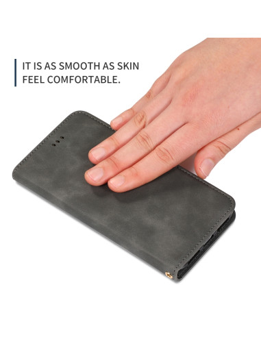 Cover iPhone 11 PU Leather Flip Magnetica Dark Grigio | Melacompro