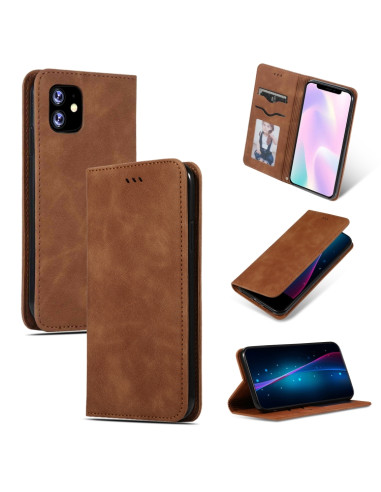 Cover iPhone 11 Pelle PU Marrone Libro | Melacompro