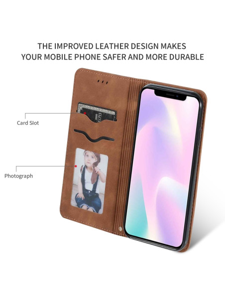 Cover iPhone 11 Pelle PU Marrone Libro | Melacompro