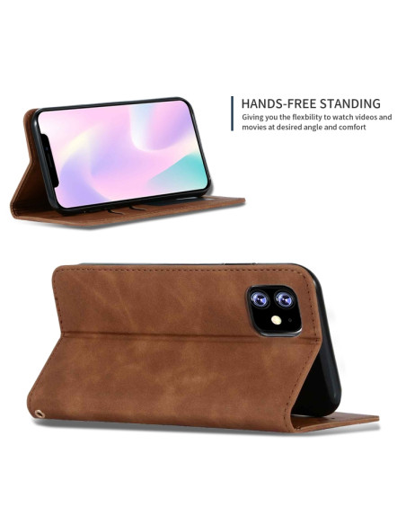 Cover iPhone 11 Pelle PU Marrone Libro | Melacompro