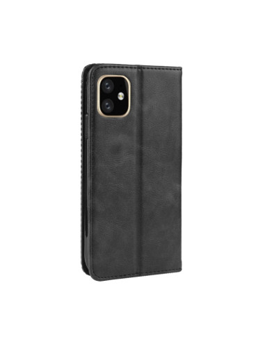 Cover iPhone 11 Pelle PU Marrone Libro Nero | Melacompro