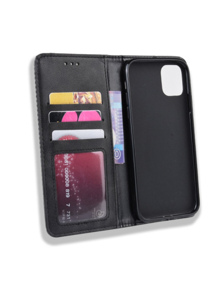 Cover iPhone 11 Pelle PU Marrone Libro Nero | Melacompro