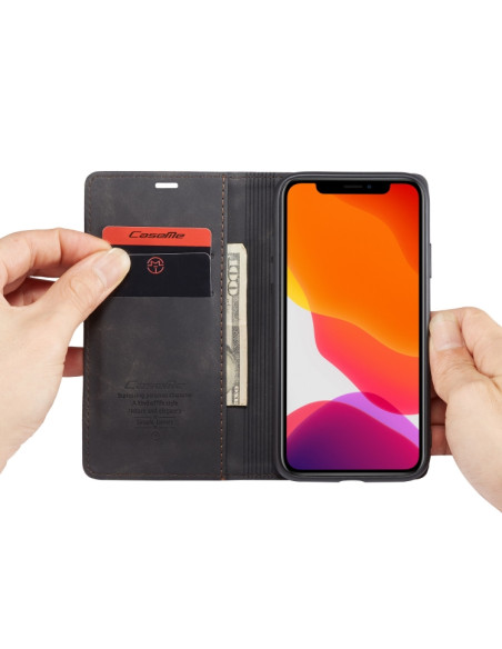 Cover iPhone 11 Pelle Portafoglio Nero | Melacompro