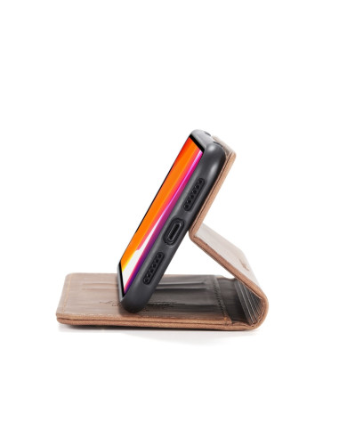 Cover iPhone 11 Pelle Portafoglio Marrone | Melacompro