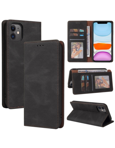 Cover iPhone 11 Pelle PU Marrone Libro Nero | Melacompro