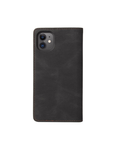 Cover iPhone 11 Pelle PU Marrone Libro Nero | Melacompro