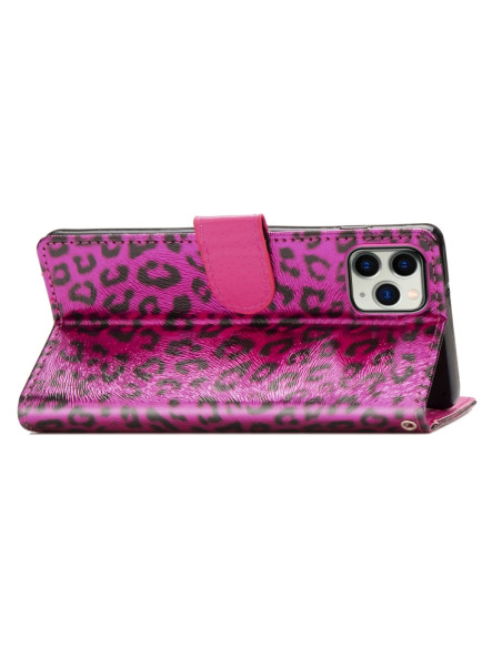 Cover iPhone 11 Pro Max Leopardato Oro Rosa Magenta | Melacompro
