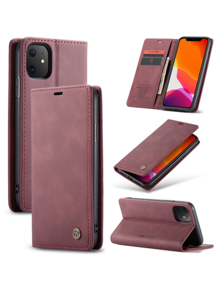 Cover iPhone 11 Pelle Portafoglio Wine | Melacompro