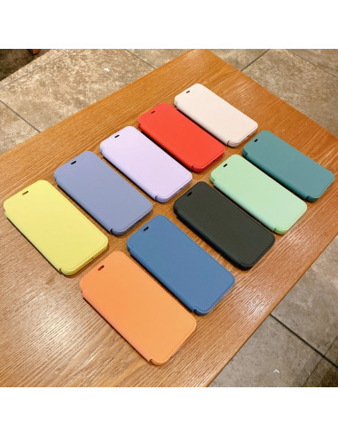 Cover iPhone 12 Silicone Liquido Nero Flip Rosso | Melacompro