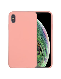 Cover iPhone XR Silicone Liquido Giallo Light Rosa