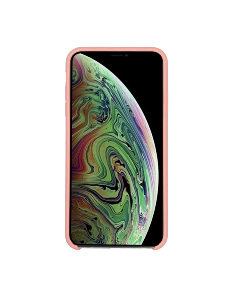 Cover iPhone XR Silicone Liquido Giallo Light Rosa | Melacompro