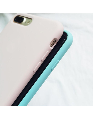 Cover iPhone XR Silicone Liquido Giallo Light Rosa | Melacompro