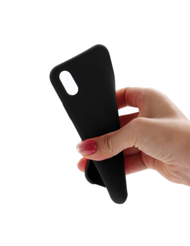 Cover iPhone XR Silicone Liquido Giallo Nero | Melacompro