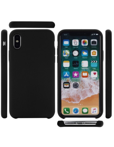 Cover iPhone XR Silicone Liquido Giallo Nero | Melacompro