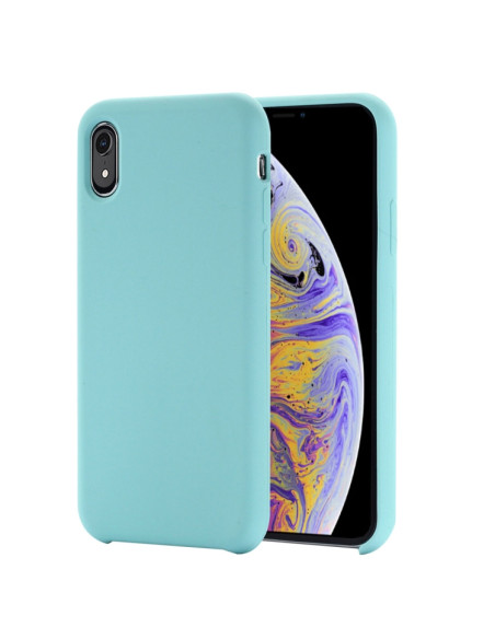 Cover iPhone XR Silicone Liquido Giallo Baby Blu | Melacompro