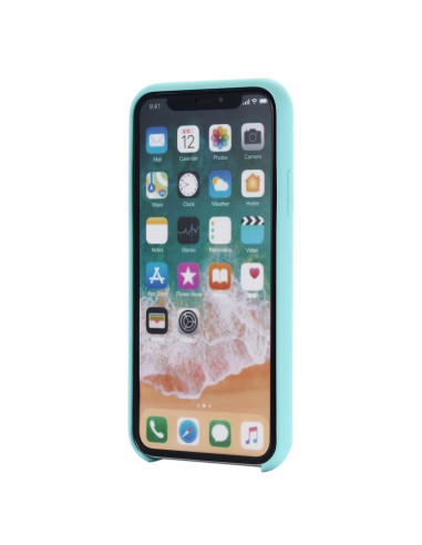 Cover iPhone XR Silicone Liquido Giallo Baby Blu | Melacompro