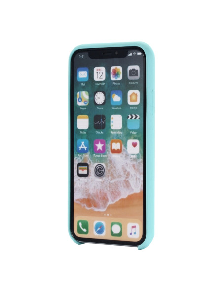 Cover iPhone XR Silicone Liquido Giallo Baby Blu | Melacompro