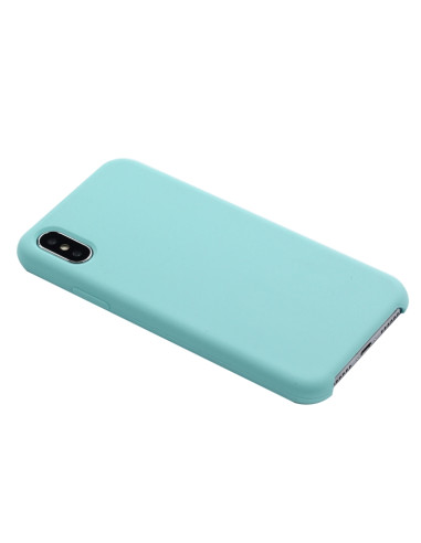 Cover iPhone XR Silicone Liquido Giallo Baby Blu | Melacompro