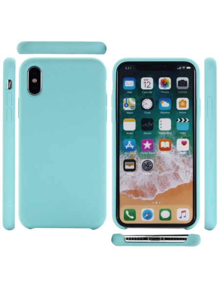 Cover iPhone XR Silicone Liquido Giallo Baby Blu | Melacompro