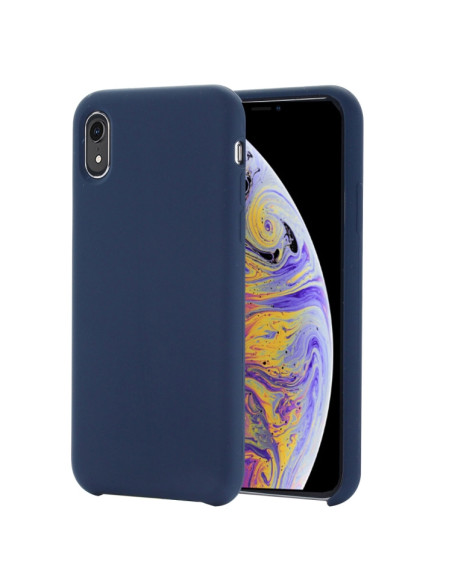 Cover iPhone XR Silicone Liquido Giallo Dark Blu | Melacompro