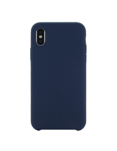 Cover iPhone XR Silicone Liquido Giallo Dark Blu | Melacompro