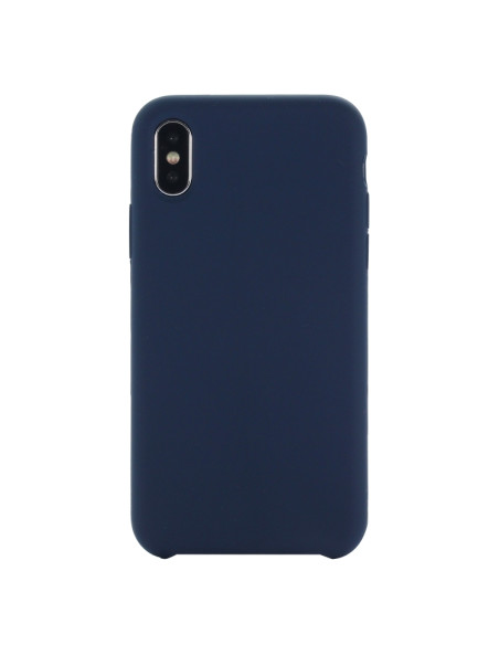 Cover iPhone XR Silicone Liquido Giallo Dark Blu | Melacompro