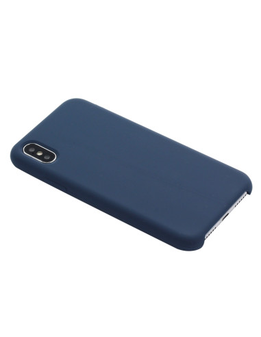 Cover iPhone XR Silicone Liquido Giallo Dark Blu | Melacompro