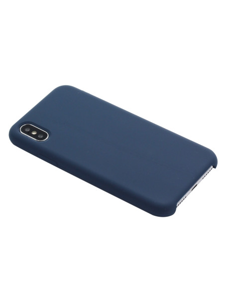 Cover iPhone XR Silicone Liquido Giallo Dark Blu | Melacompro