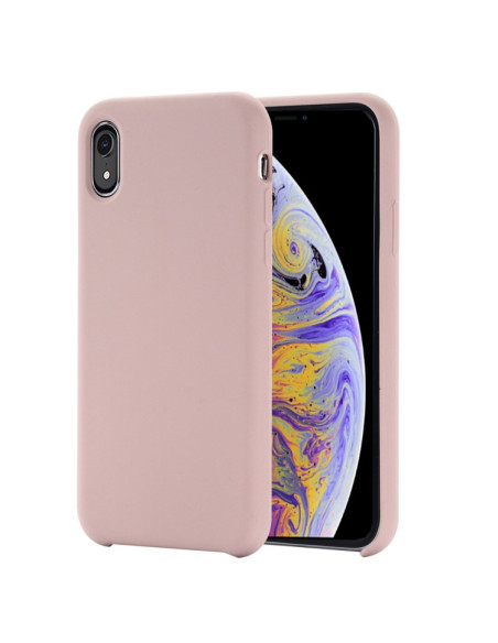 Cover iPhone XR Silicone Liquido Giallo Light Rosa | Melacompro