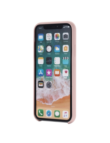 Cover iPhone XR Silicone Liquido Giallo Light Rosa | Melacompro