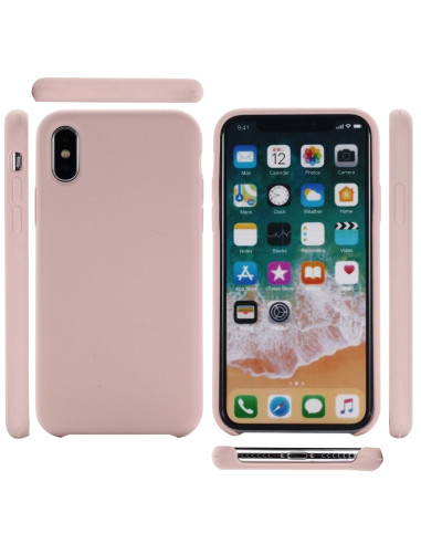 Cover iPhone XR Silicone Liquido Giallo Light Rosa | Melacompro