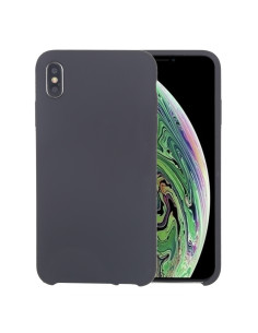 Cover iPhone XR Silicone Liquido Giallo Dark Grigio