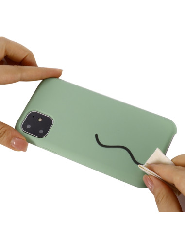 Cover iPhone 11 Silicone Antiurto Nero Menta Verde | Melacompro