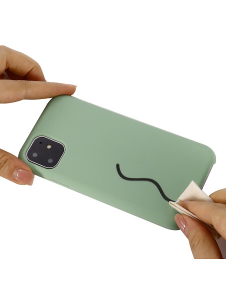 Cover iPhone 11 Silicone Antiurto Nero Menta Verde | Melacompro