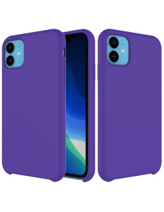 Cover iPhone 11 Silicone Liquido Antiurto Nero Viola