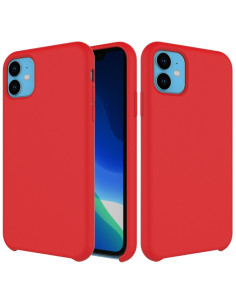 Cover iPhone 11 Silicone Liquido Antiurto Nero Rosso