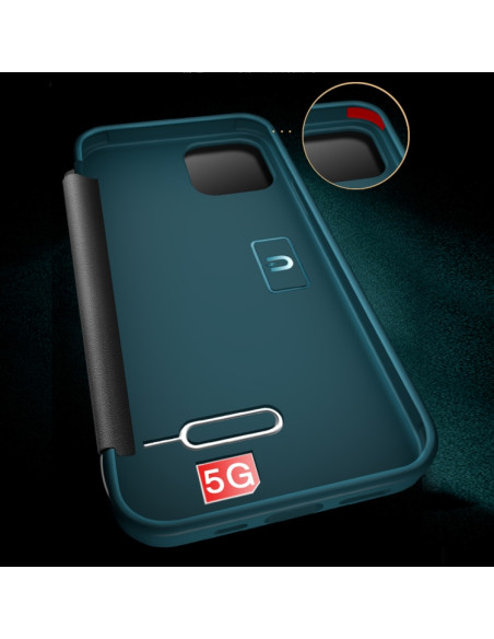 Cover iPhone 11 Pelle PU Marrone Libro Nero | Melacompro