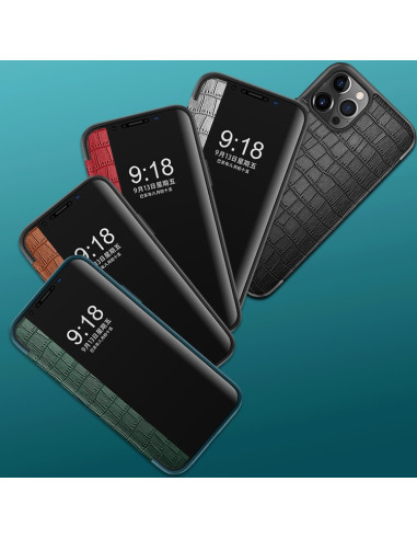 Cover iPhone 11 Pelle PU Marrone Libro Nero | Melacompro