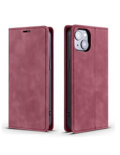 Cover iPhone 13 Pelle PU Rosso Vino con Porta Carte Wine Rosso