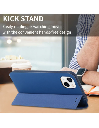 Cover iPhone 13 Pelle Rosso Vino Royal Blu | Melacompro