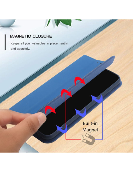 Cover iPhone 13 Pelle Rosso Vino Royal Blu | Melacompro