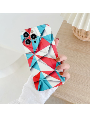 Cover iPhone 13 TPU Antiurto Astratto Abstract Rosso Blu | Melacompro