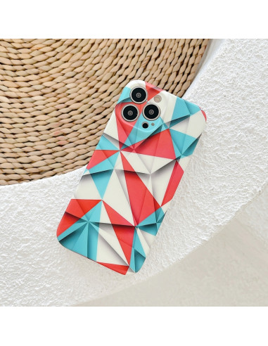 Cover iPhone 13 TPU Antiurto Astratto Abstract Rosso Blu | Melacompro