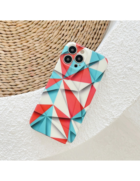 Cover iPhone 13 TPU Antiurto Astratto Abstract Rosso Blu | Melacompro