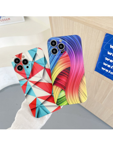 Cover iPhone 13 TPU Antiurto Astratto Abstract Rosso Blu | Melacompro