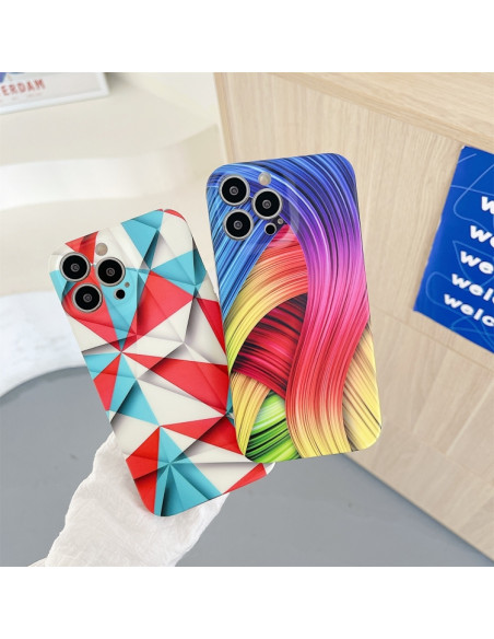 Cover iPhone 13 TPU Antiurto Astratto Abstract Rosso Blu | Melacompro